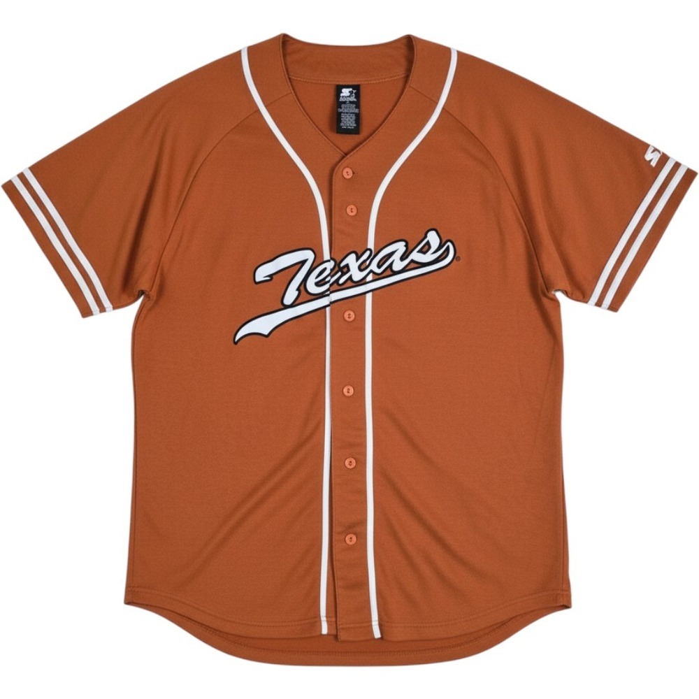 VTG Team Starter Texas Longhorns Baseball Jersey XL Burnt Orange Button Front